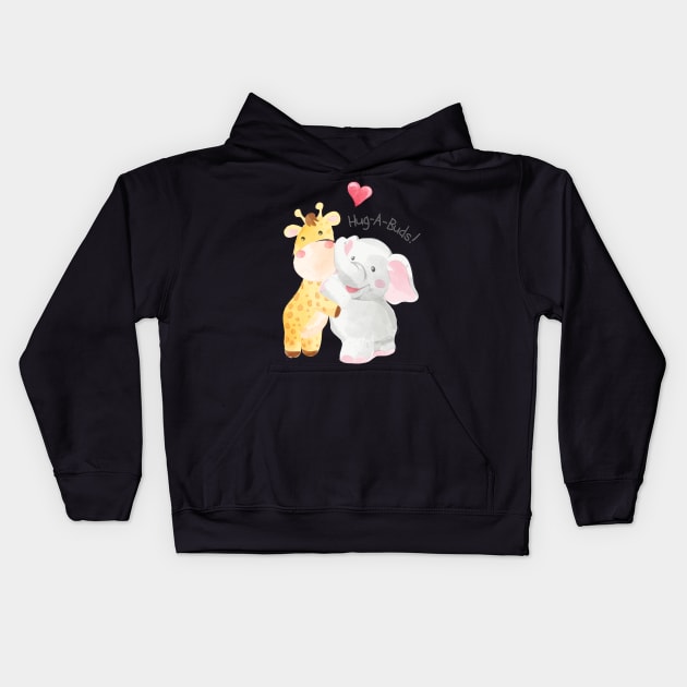 cute animal friends-hug each others Kids Hoodie by Tshirt lover 1